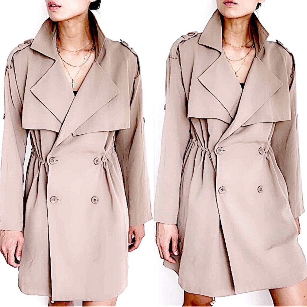 (NWOT) JOOMPY TRENCH JACKET - KHAKI TAN 🧥